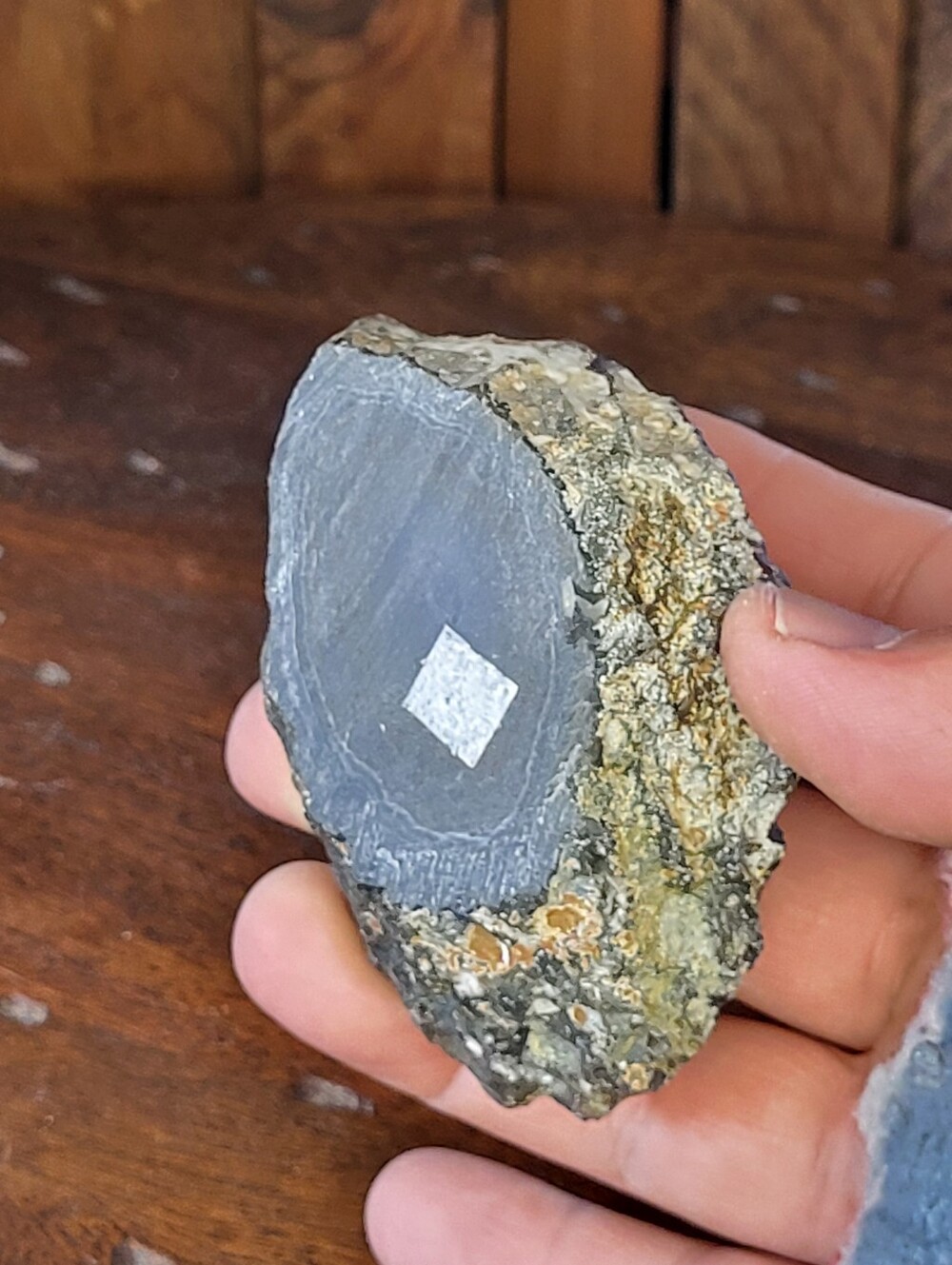 Polished Gray Agate Slice Decorative Accent - Picture 4 of 8